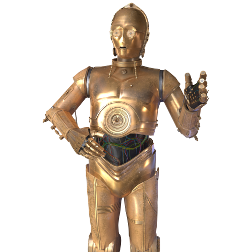 Star Wars C3Po Png File (black, white, gray, salmon)