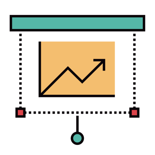 Statistics Free Png Icon (salmon, teal, black, white, gray)