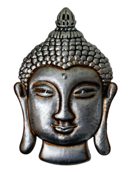 Statue Buddha Face Transparent Background (black)