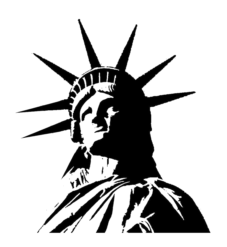 Statue Of Liberty Png Free Download (black, silver, white)