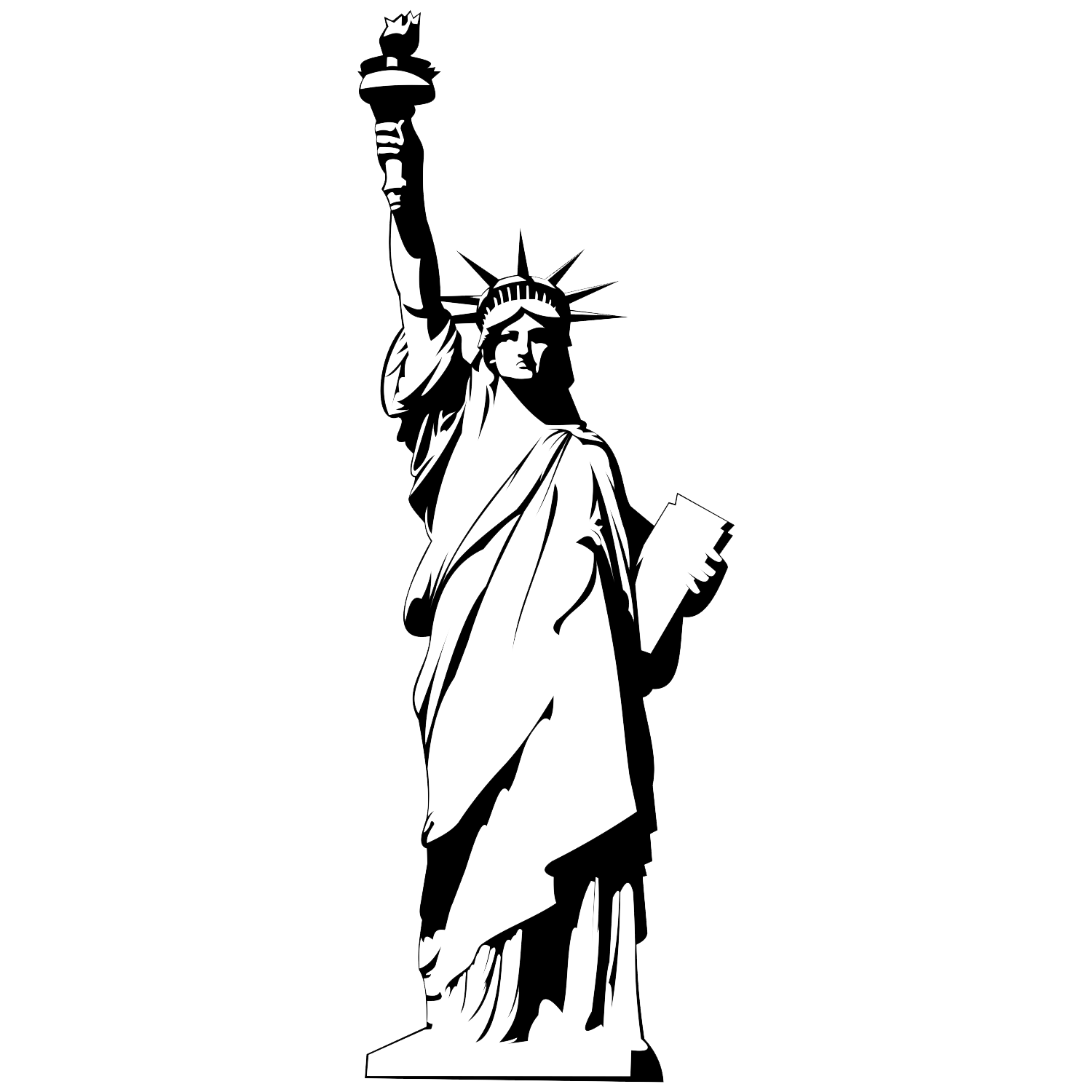 Statue Of Liberty Png Image (black, lavender, white)