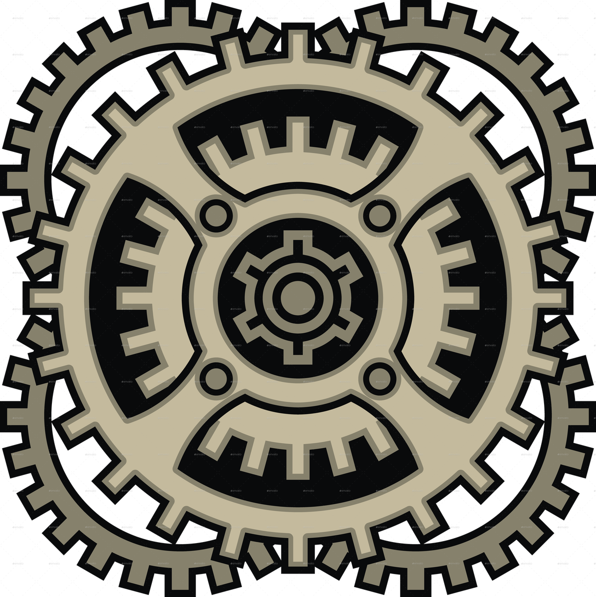 Steampunk Png File (black, gray, silver)