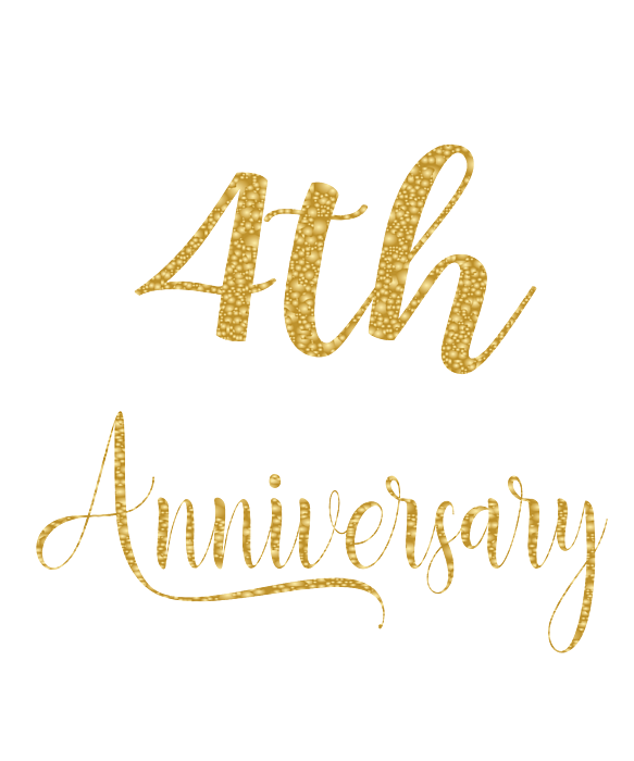 4Th Anniversary Png Cutout (black, lavender, white, silver)