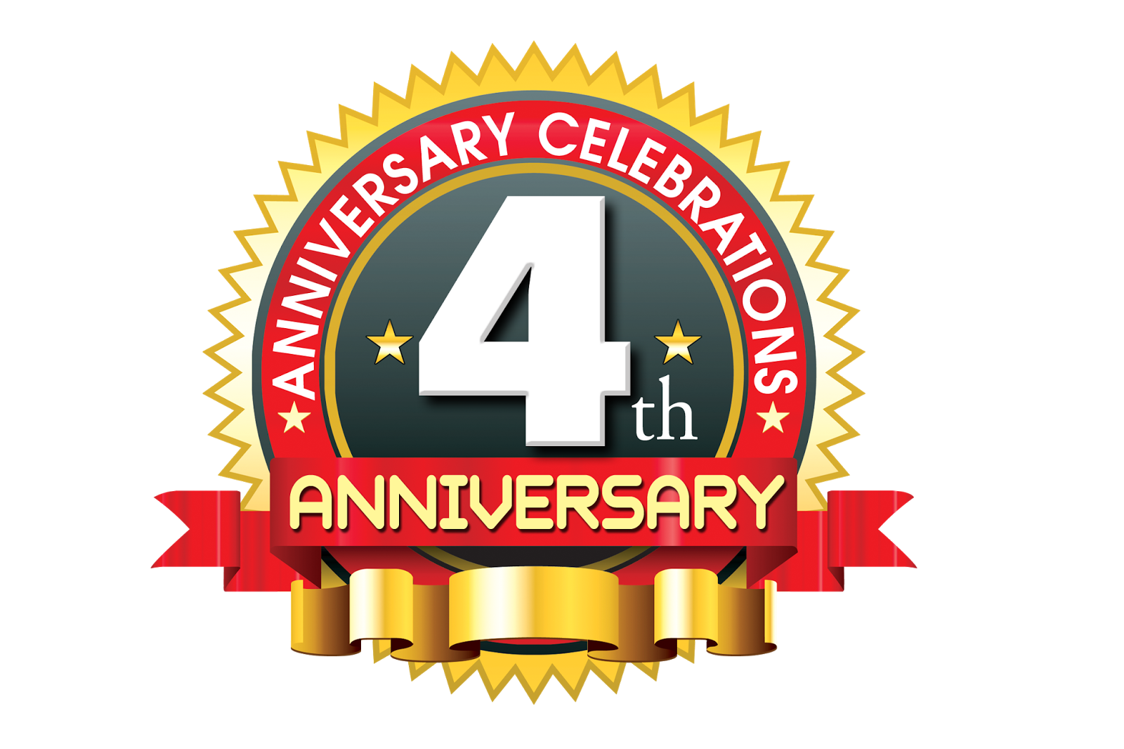 4Th Anniversary Png (black, gray, white, silver)