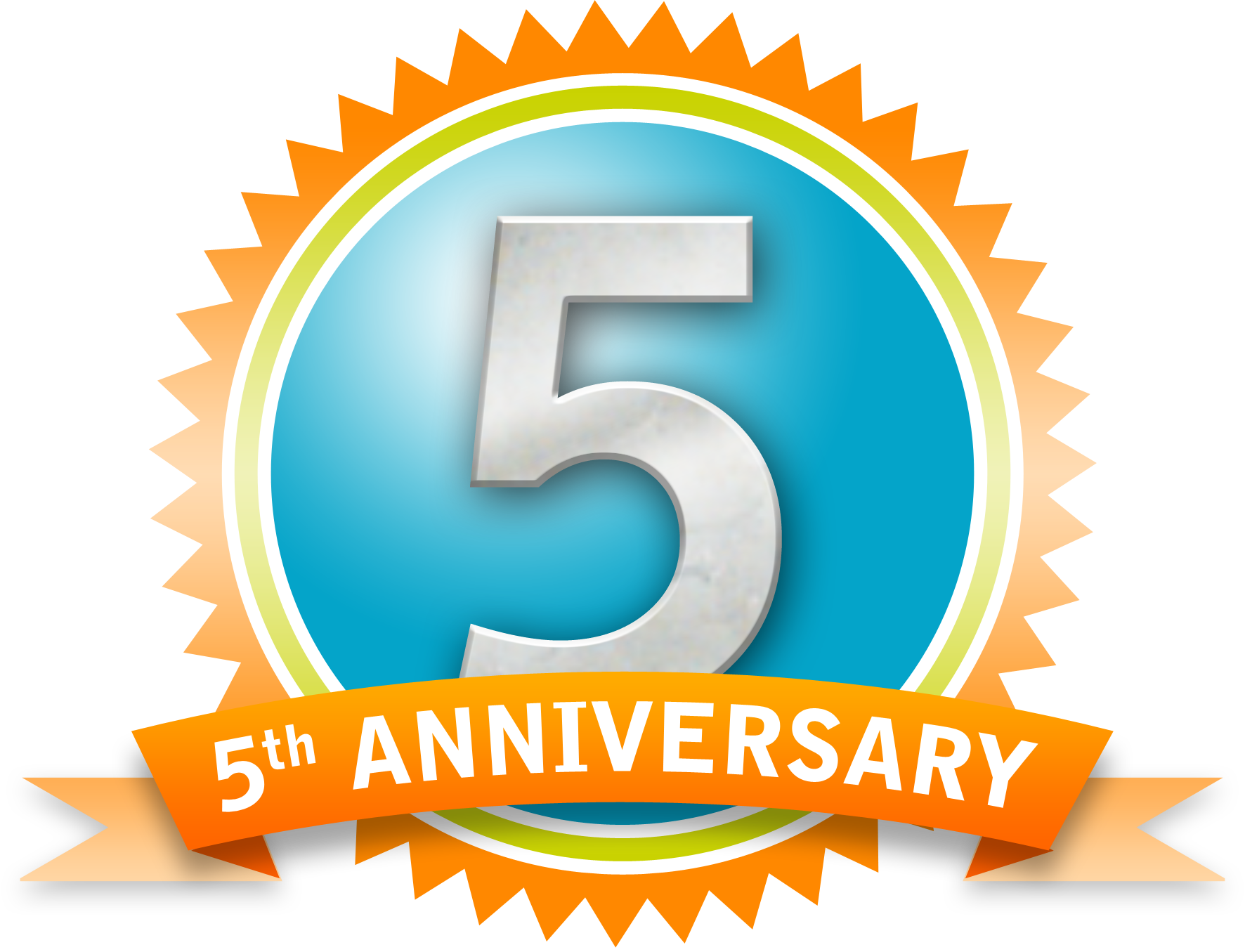 5Th Anniversary Png Photos (teal, orange, white, black, lavender)