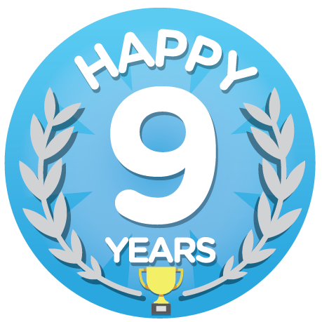 9Th Anniversary Png Image (greenish blue, white, silver)