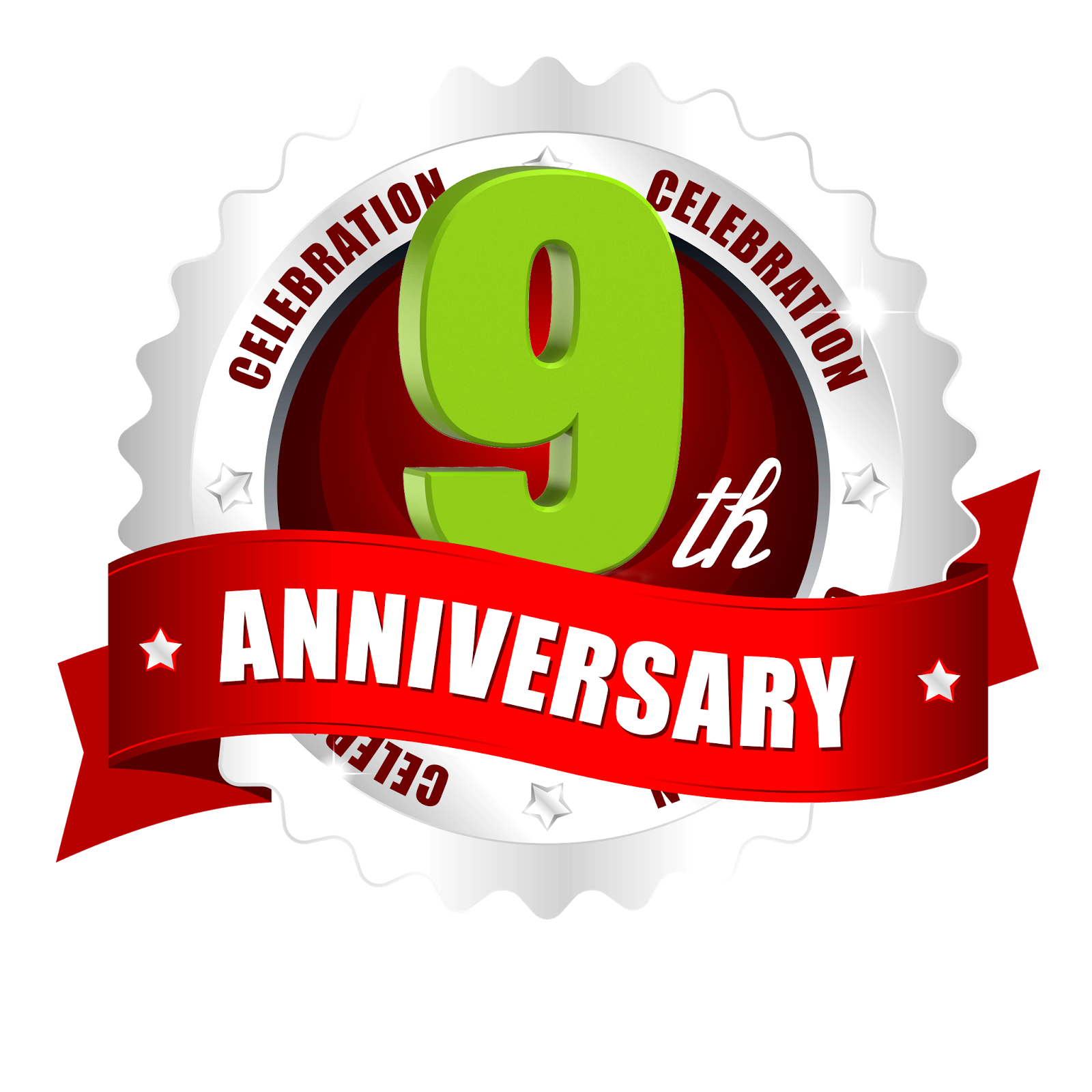 9Th Anniversary Png Pic (olive, maroon, white, black, red)