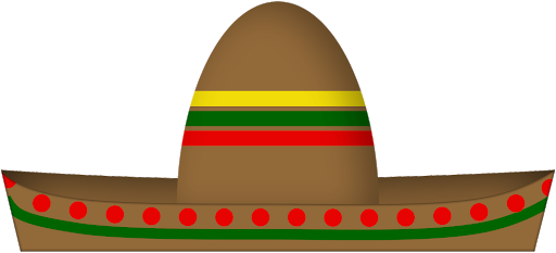 Ethnic Mexican Hat Png File (olive, chocolate, black, green, red)