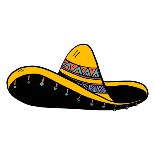 Ethnic Mexican Hat Png Transparent Image (orange, black, gold)