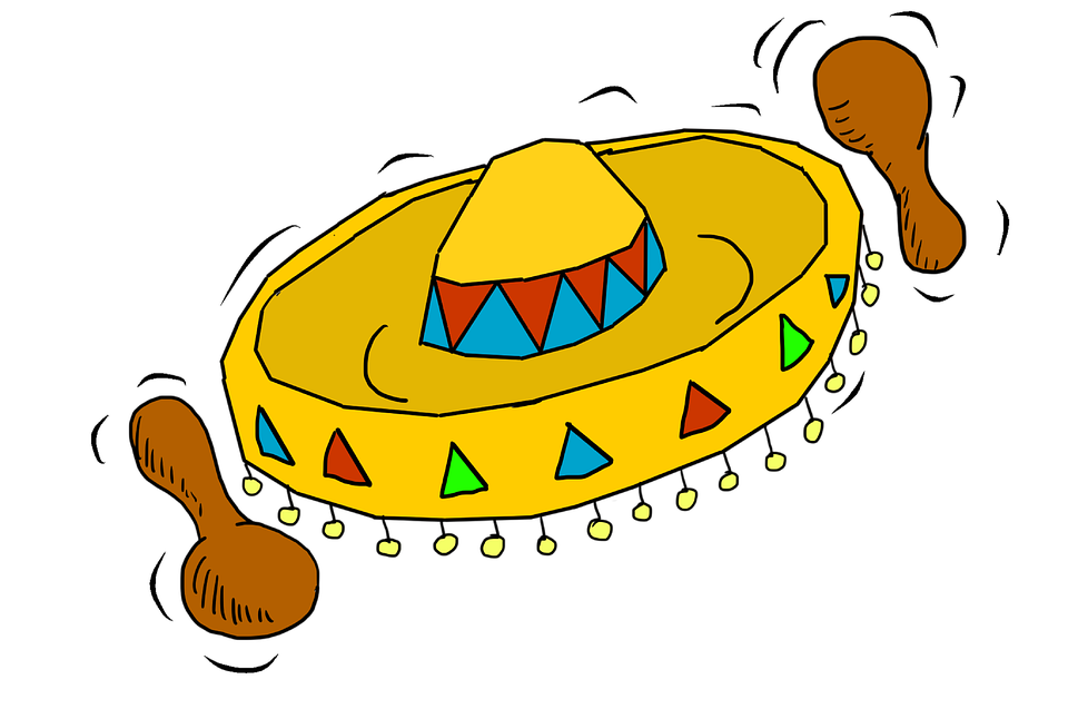 Ethnic Mexican Hat Transparent Png (orange, chocolate, black, gold)