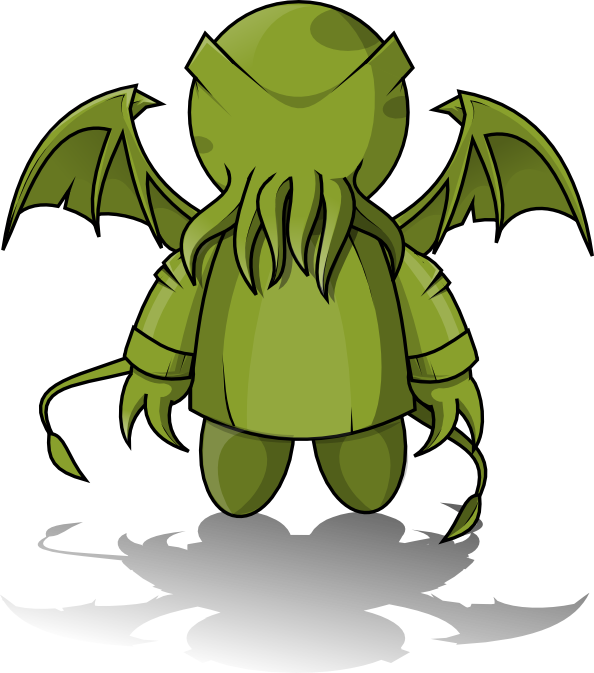 Cthulhu Octopus Png Picture (black, olive, white)