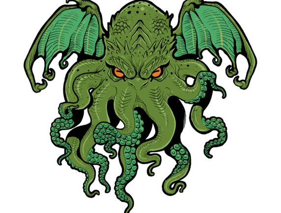 Cthulhu Png Transparent Background (olive, black)