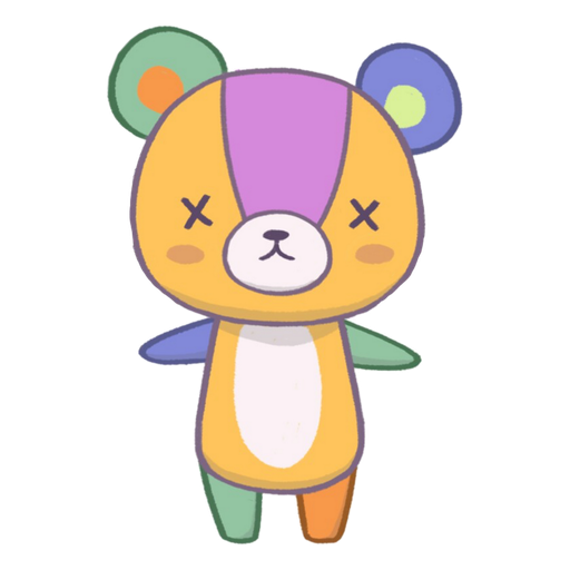 Stitches Animal Crossing Png Photo (plum, black, salmon, white, silver)