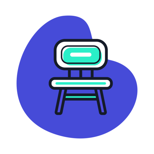 Stool Free Png Icon (blue, white, greenish blue, black)