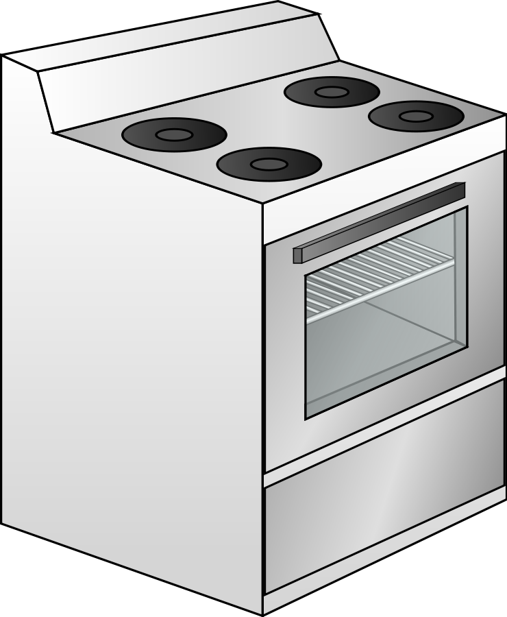 Stove Download Png Isolated Image (black, silver, lavender)