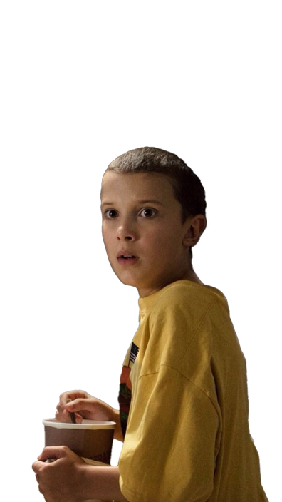 Stranger Things Eleven Png Image Background (olive, maroon, black)