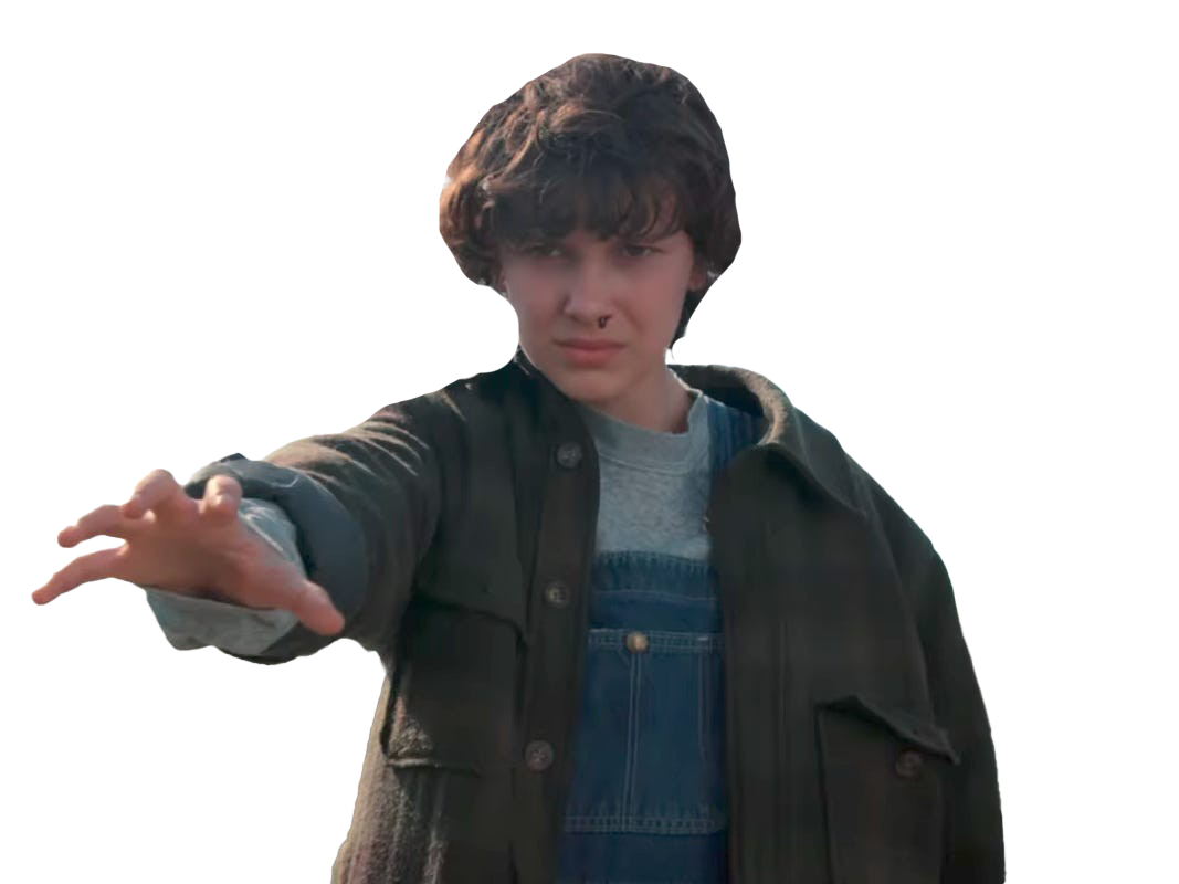 Stranger Things Eleven Transparent Image (black, white)