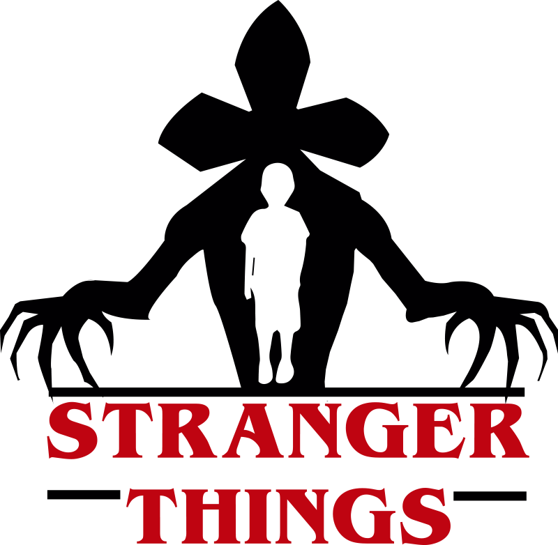 Stranger Things Png File (black, red)