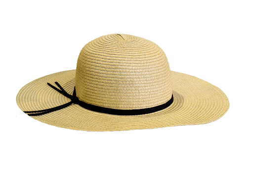 Straw Hat No Background (black, gray)