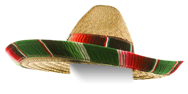 Straw Mexican Hat Transparent Png (black, salmon, white)