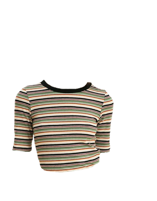 Striped T Shirt Transparent Png (black, gray, salmon)