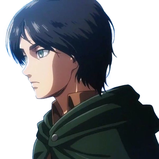 Attack On Titan Eren Yeager Transparent Background (black, white)