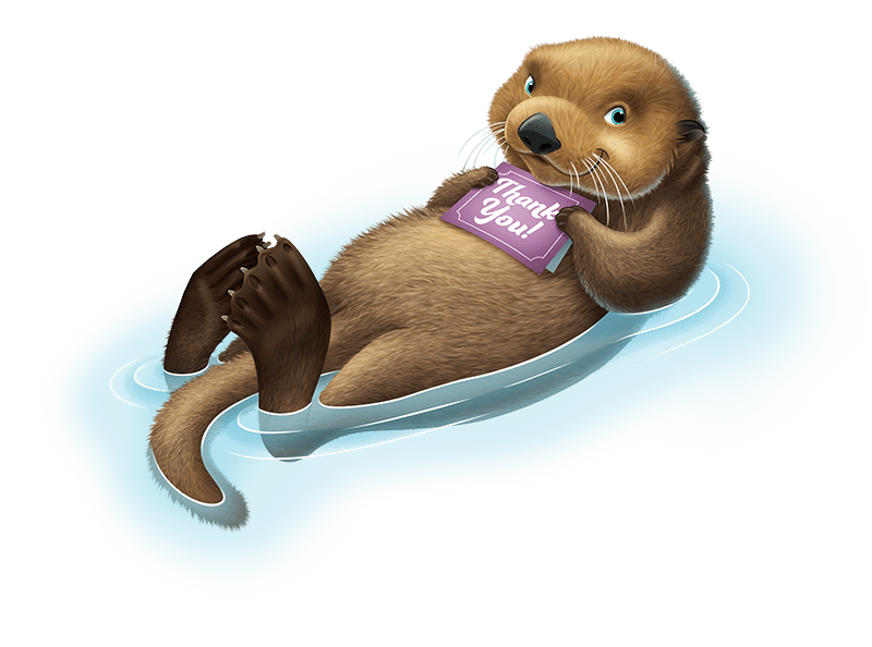 Otter Download Png Image (mint, black)