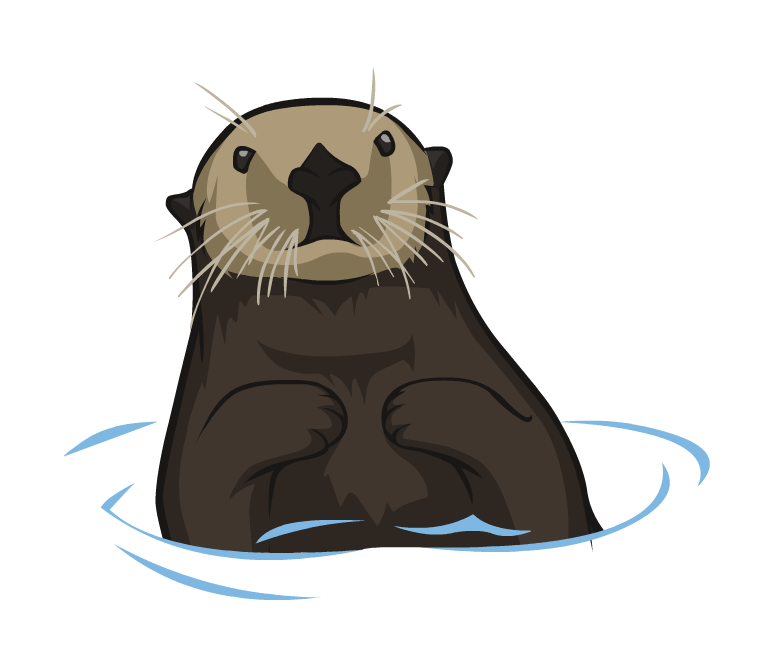 Otter Png Clipart (maroon, black, gray)