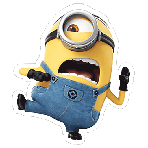 Stuart Minion Transparent Background (black, pink, white)