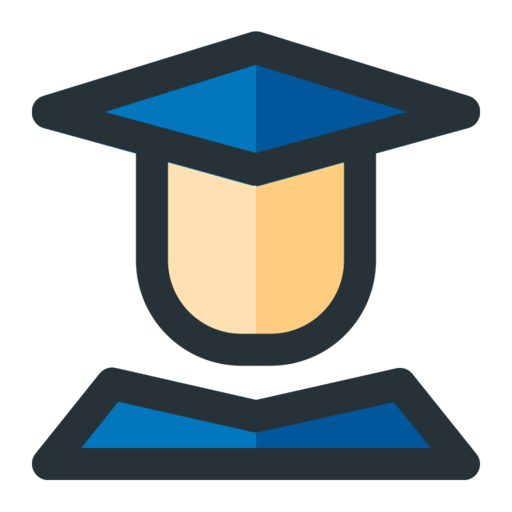 Student Free Png Icon (pink, black, teal)