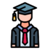 Student Man Avatar User Toga School University Icon Free Png Icon Download Path (teal, gray, black, pink)