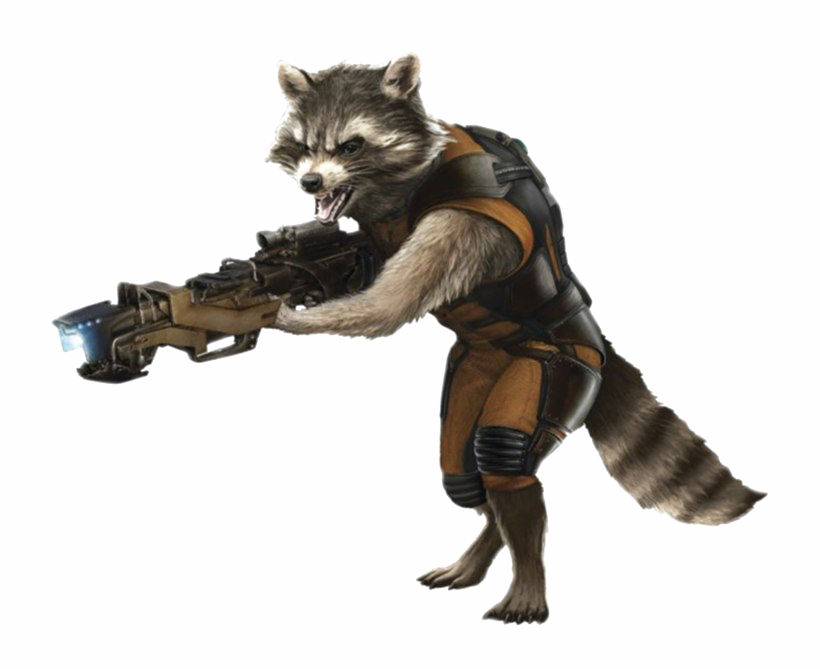 Guardian Rocket Raccoon Transparent Png (white)