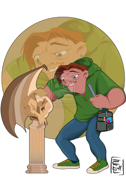 Quasimodo Png Transparent Image (gray, black, olive, salmon, teal)