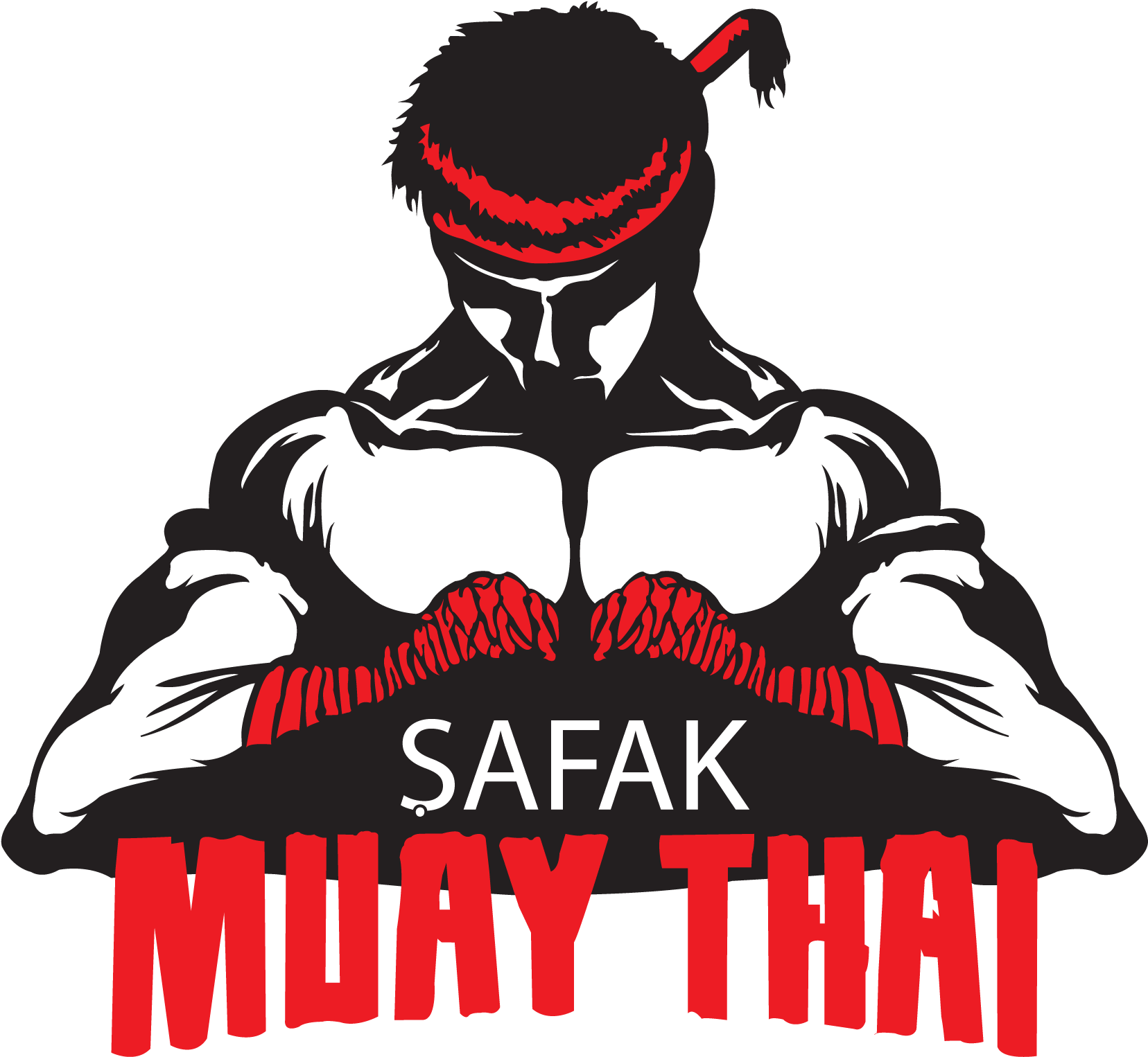 Muay Thai Logo Png File (black, red)