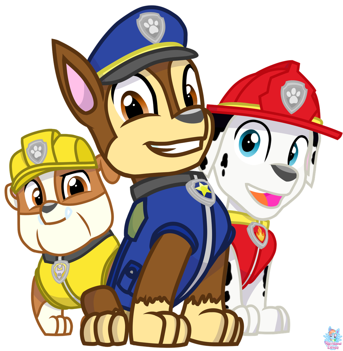 Rubble Chase Marshall Paw Patrol Png (white, teal, olive, pink, black)