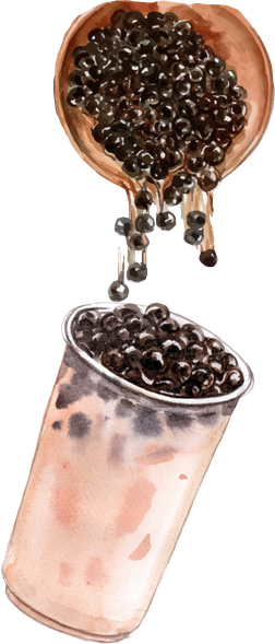 Bubble Tea Png Transparent Image (white, beige, black, pink)