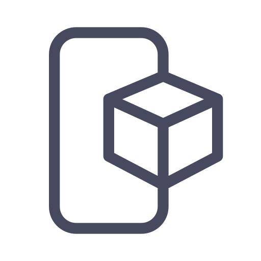 Cube On Phone Icon Free Png Icon Download (gray, black, indigo)