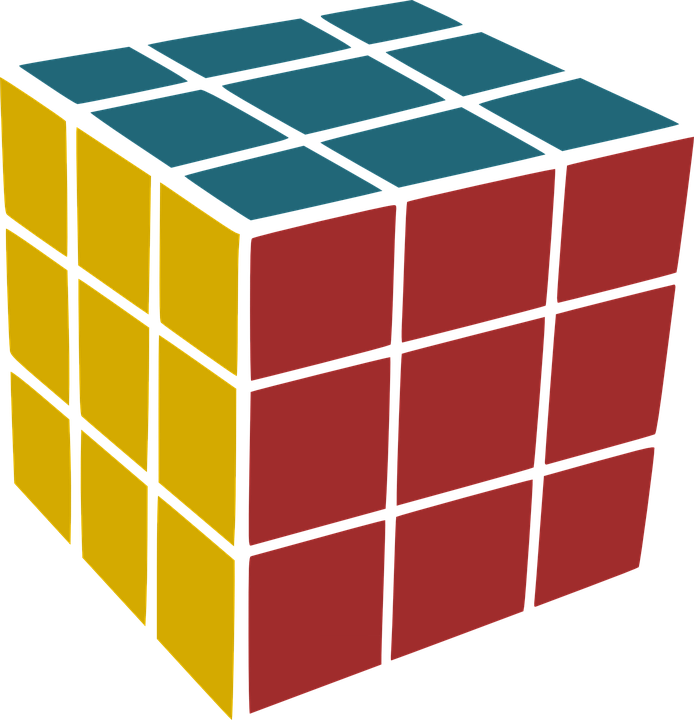 Rubiks Cube Download Png Isolated Image (black, teal, orange, maroon)