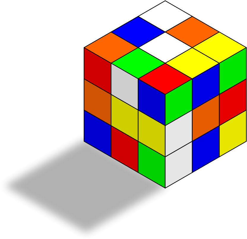 Rubiks Cube Png Image (chocolate, yellow, blue, black, white)