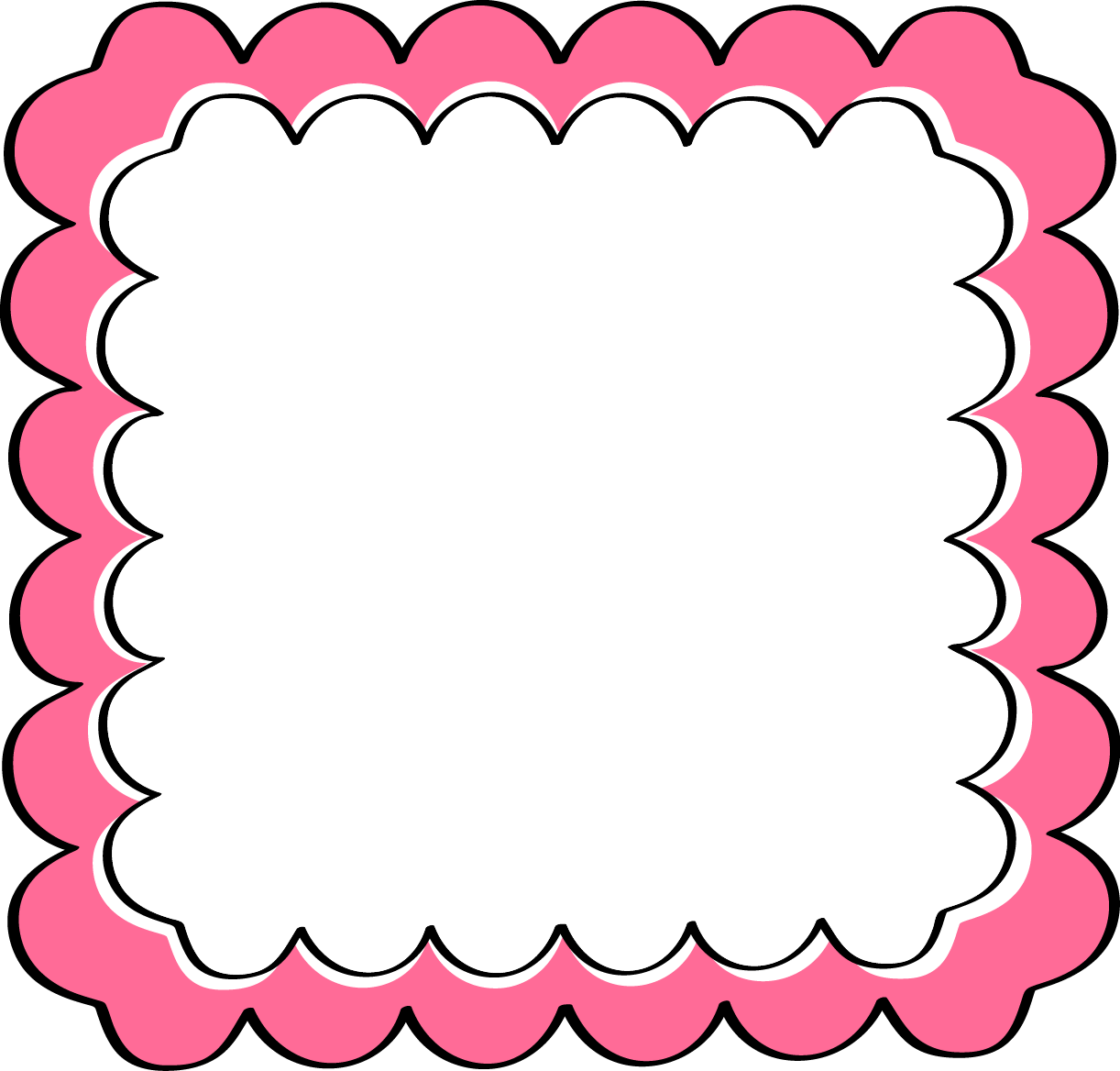 Fuchsia Border Frame Png Image (salmon, black, white)