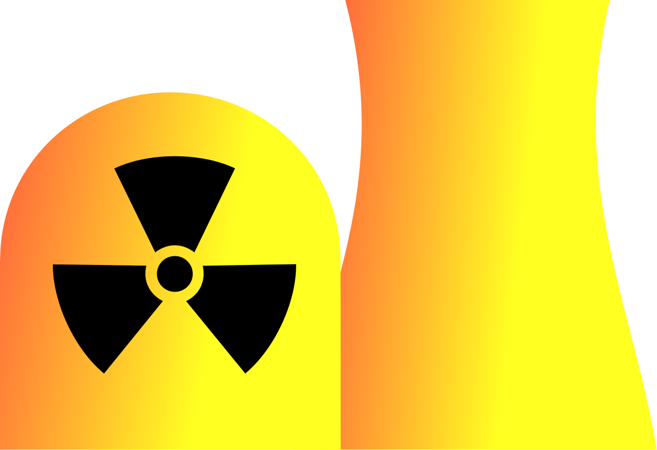 Nuclear Sign Transparent (gold, black, orange, yellow)