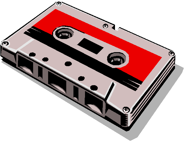 Audio Cassette Background Png (black, red, silver)