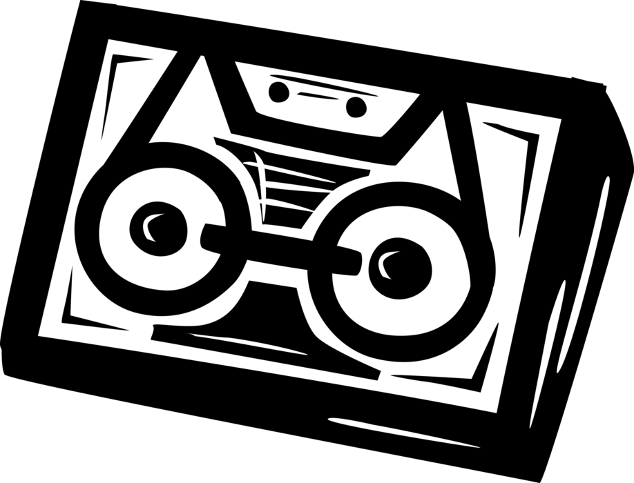 Audio Cassette Png Clipart (white, black)