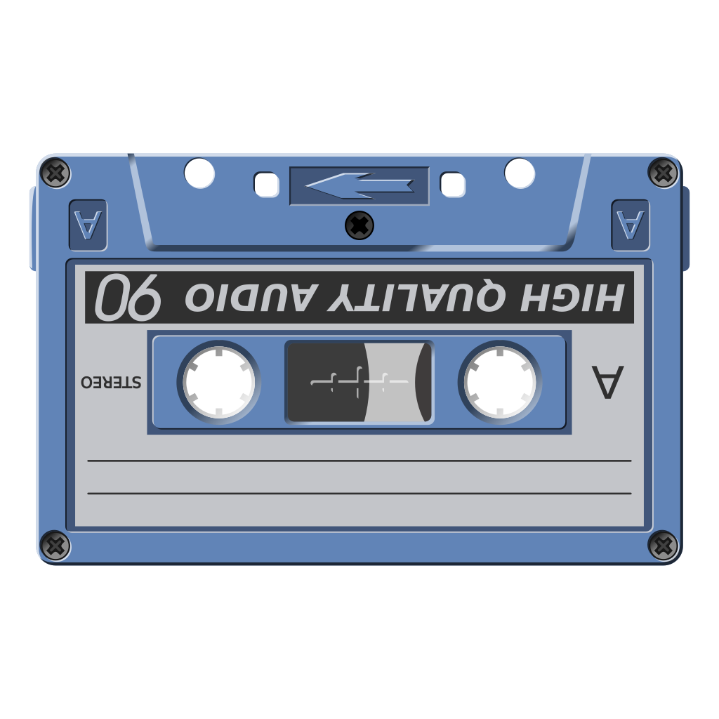 Audio Cassette Png File (white, black, gray, silver)