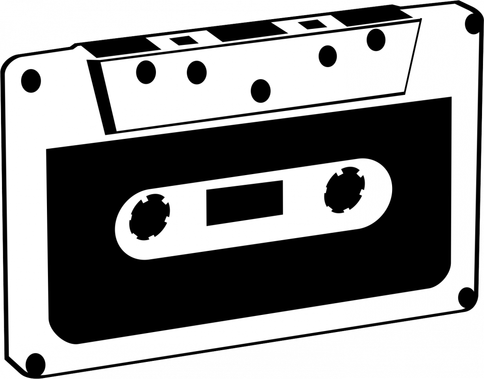 Audio Cassette Png File (black, white)