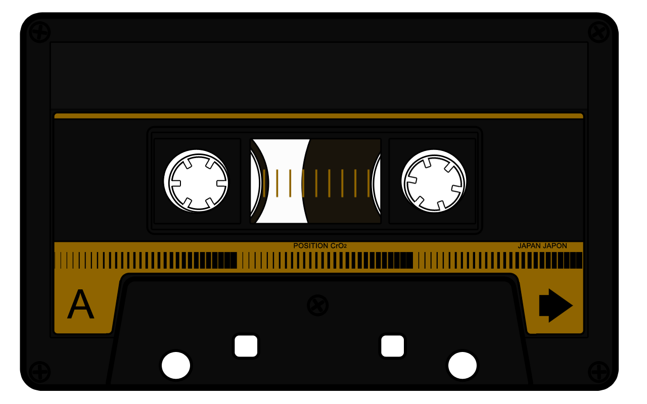 Audio Cassette Png Image File (black)