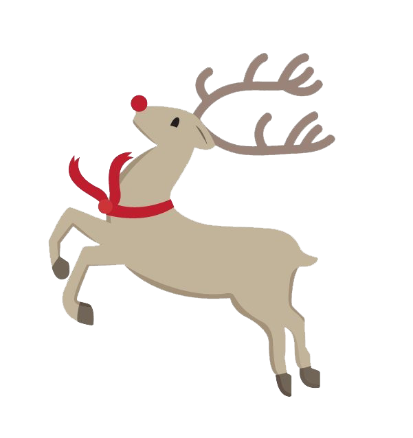 Rudolph Running Transparent Background (silver, white)