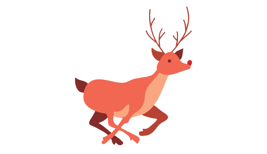 Rudolph Running Transparent Png (salmon, white)