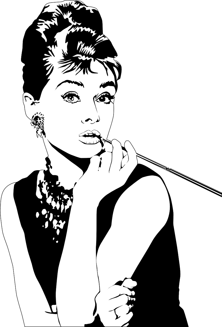 Audrey Hepburn Png Image (white, lavender, black)