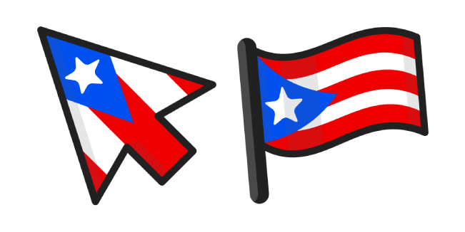 Puerto Rico Flag Png (white, black, blue, red, silver)